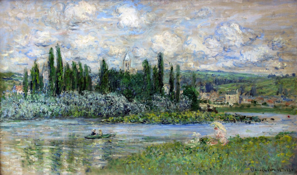 Pohled na Vetheuil-sur-Seinen Němec: Pohled na Vetheuil-sur-Seinen od Claude Monet