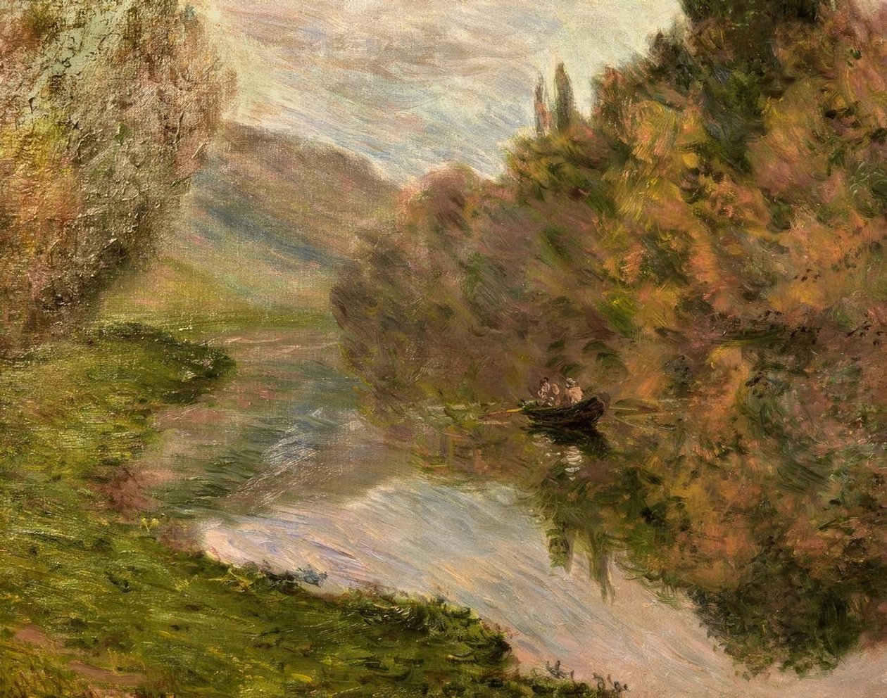 Loď na Seině v Jeufosse od Claude Monet