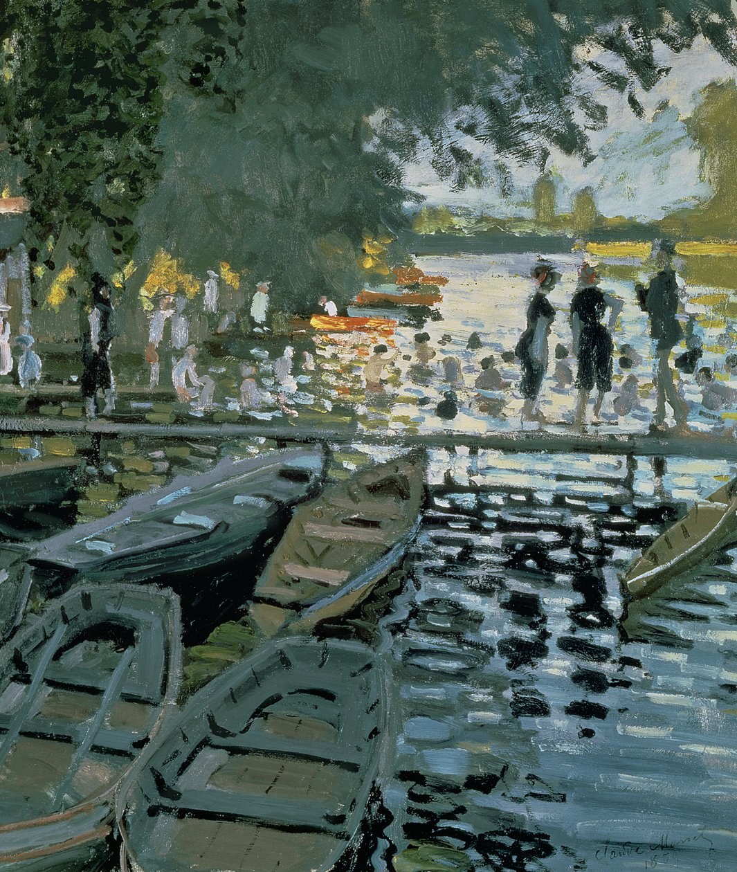 Koupající se v La Grenouillere, 1869 (detail) od Claude Monet