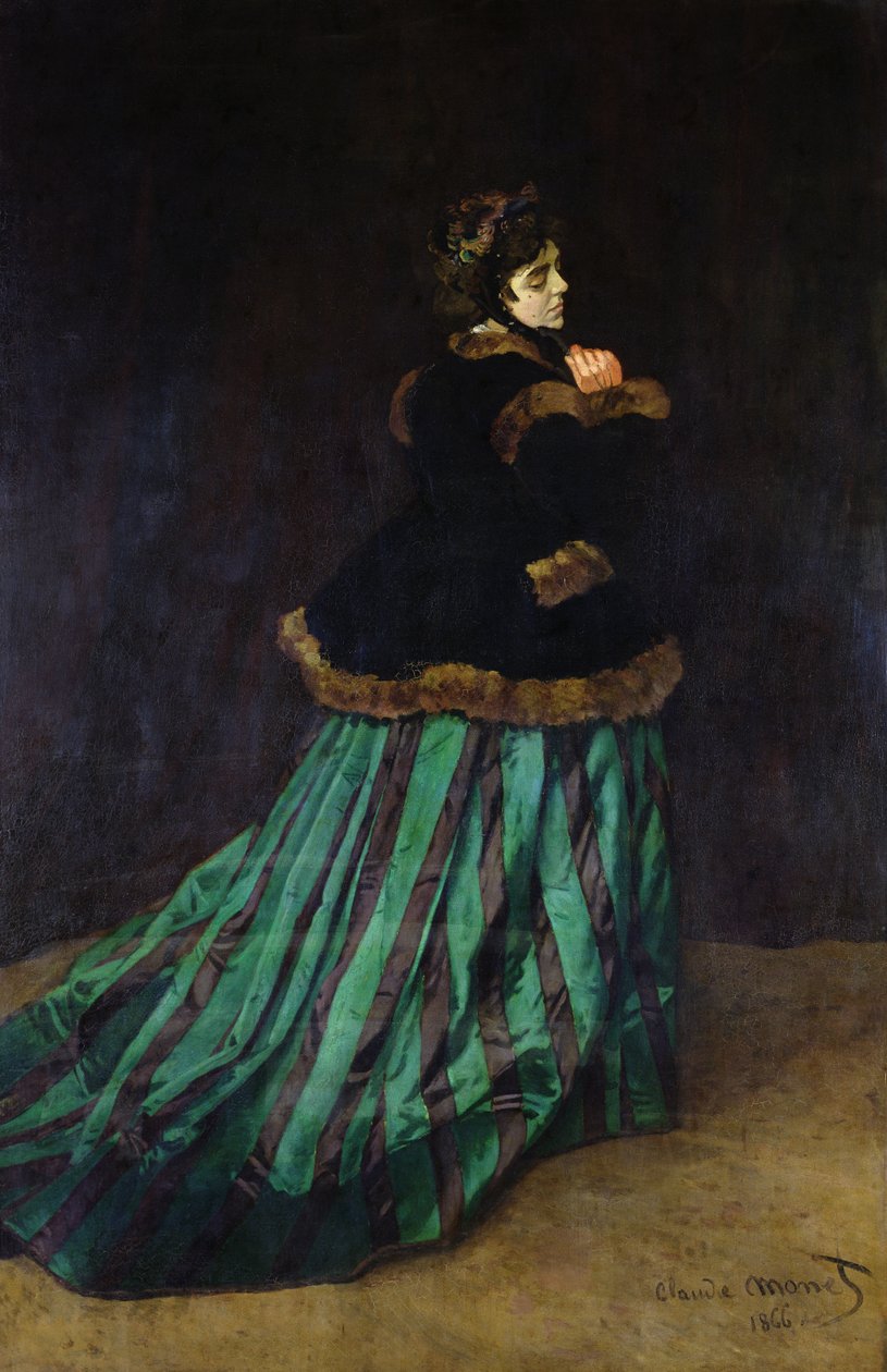 Camille aneb Žena v zelených šatech, 1866 od Claude Monet