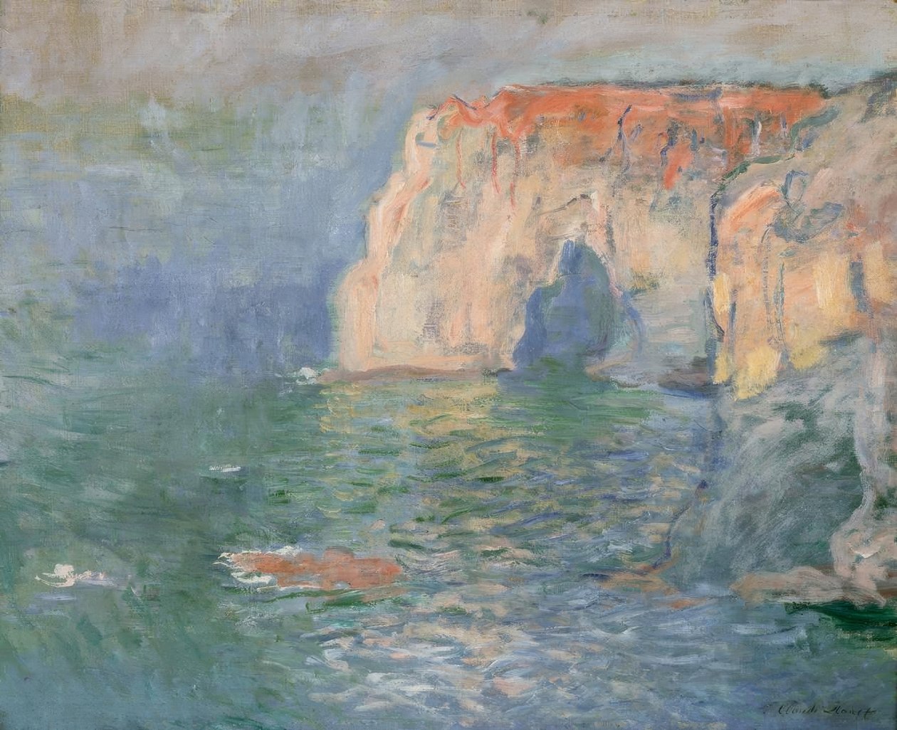 Etretat: La Manneporte, úvahy o vodě od Claude Monet