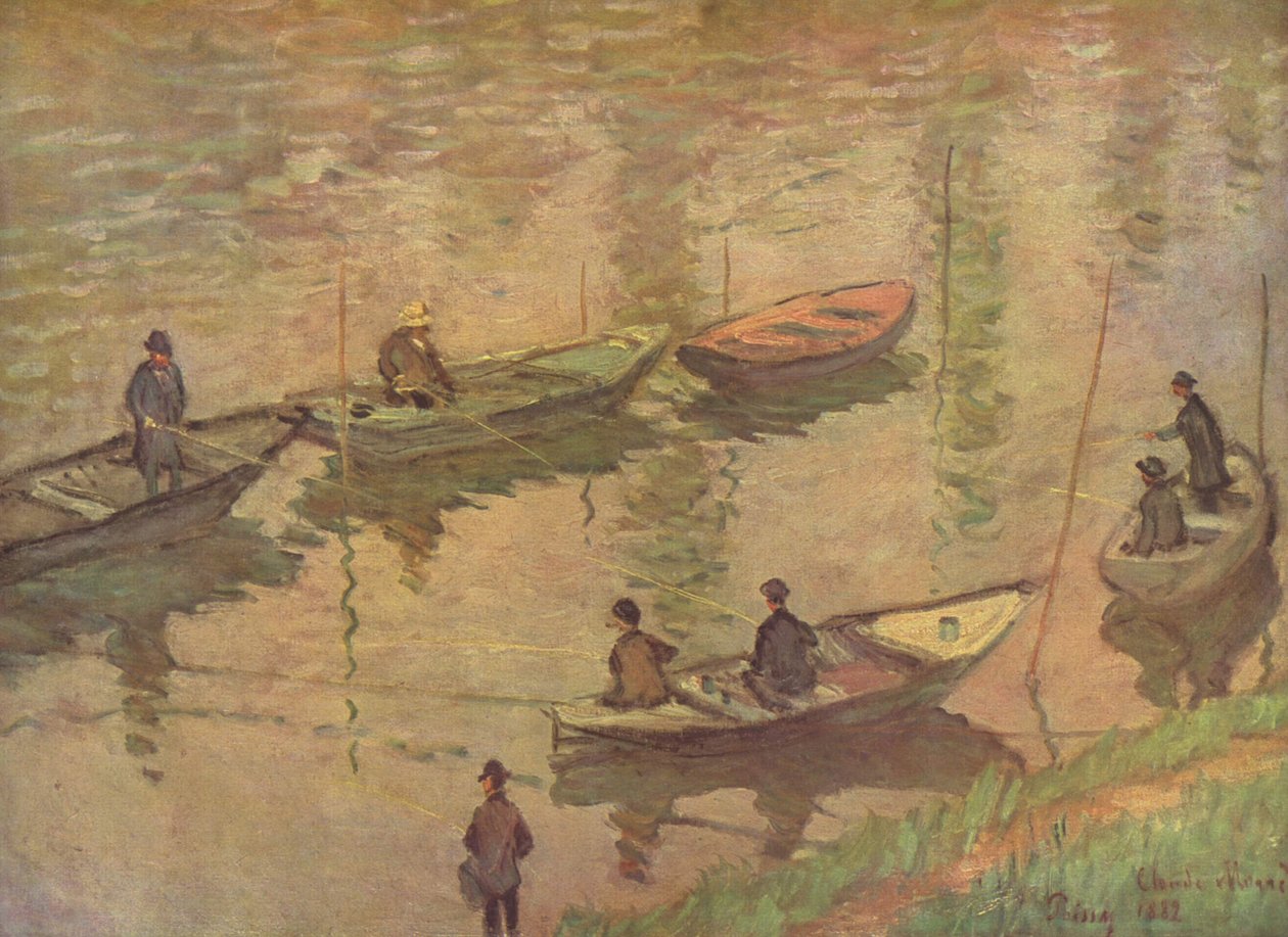 Rybáři na Seině poblíž Poissy od Claude Monet