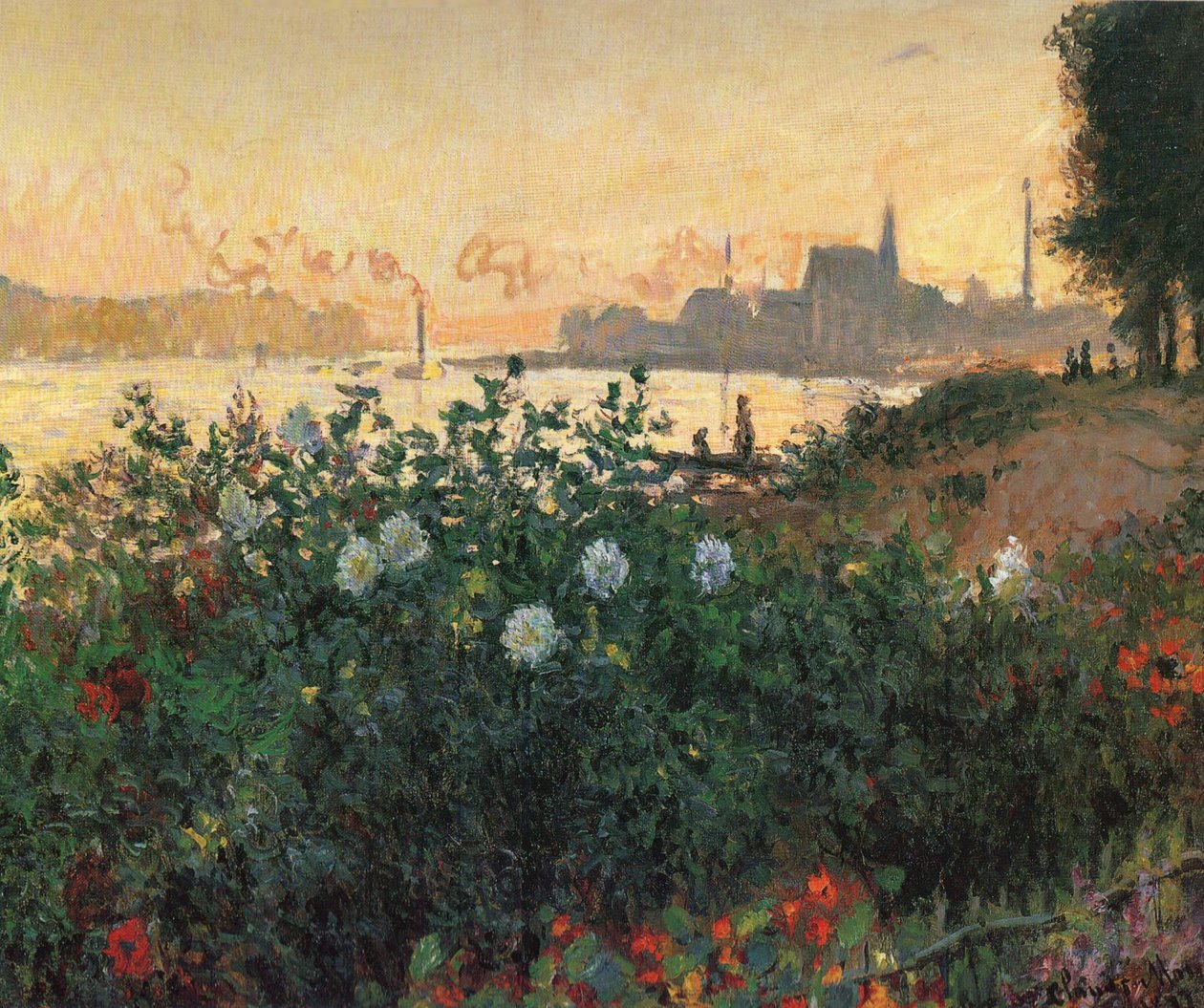 Kvetoucí břeh řeky, Argenteuil od Claude Monet