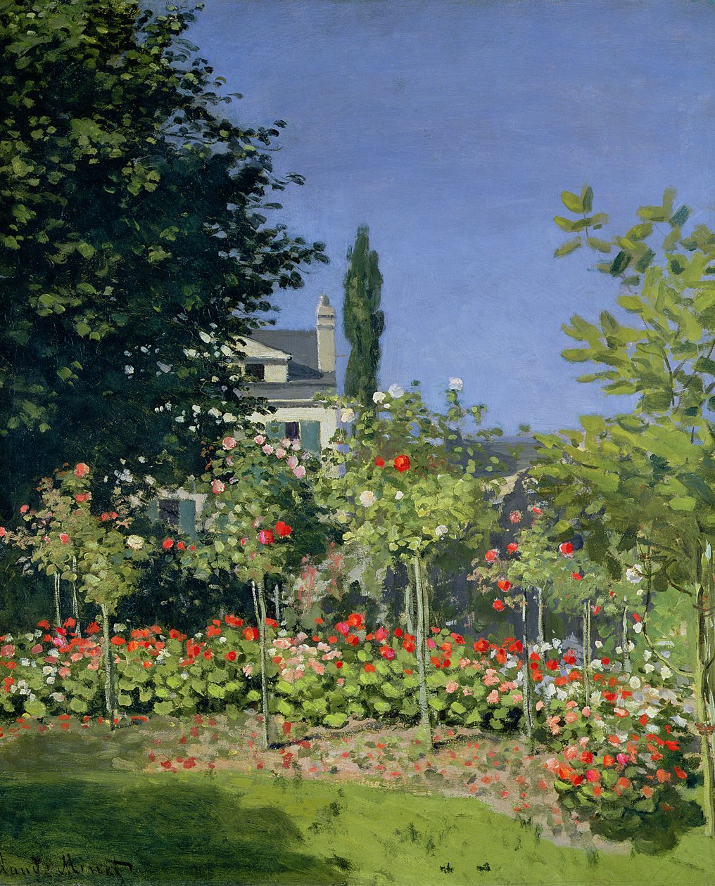 Kvetoucí zahrada v Sainte-Adresse, kolem roku 1866 od Claude Monet