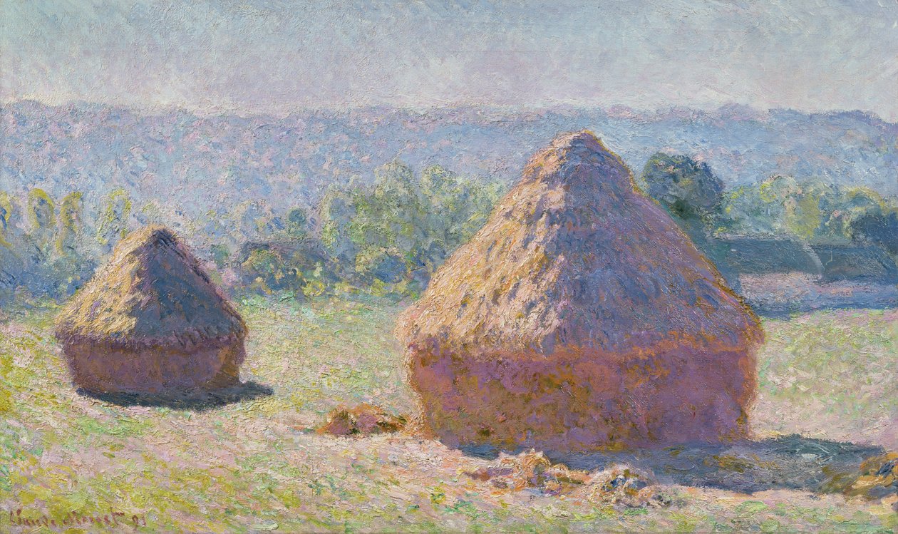 Stohy obilí na konci léta, Ranní efekt, 1891 od Claude Monet