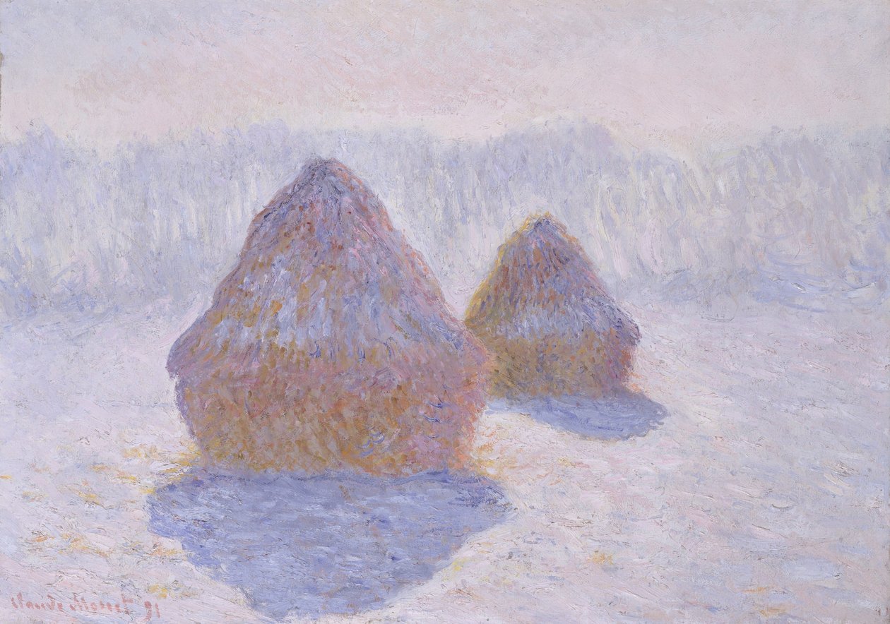 Stohy sena (účinek sněhu a slunce) od Claude Monet