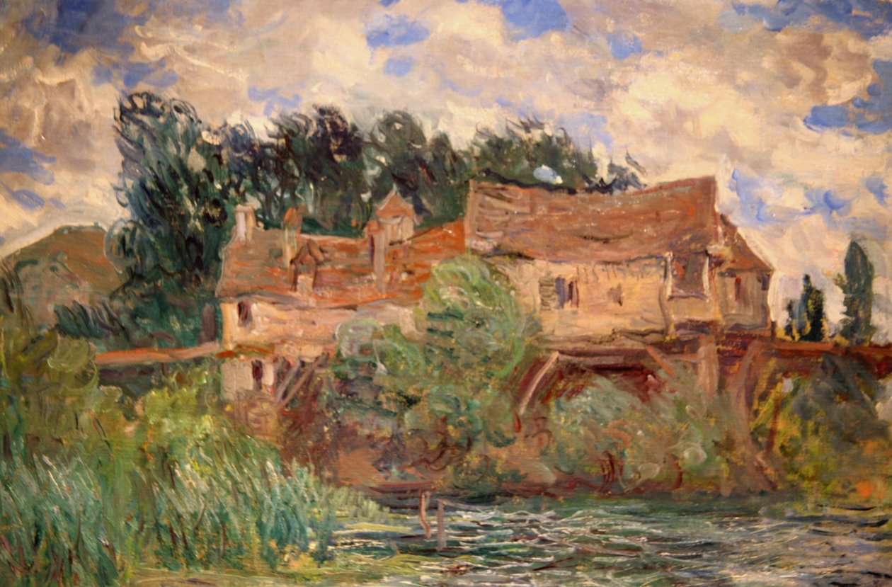 Domy na Starém mostě ve Vernonu kolem roku 1883 od Moneta od Claude Monet