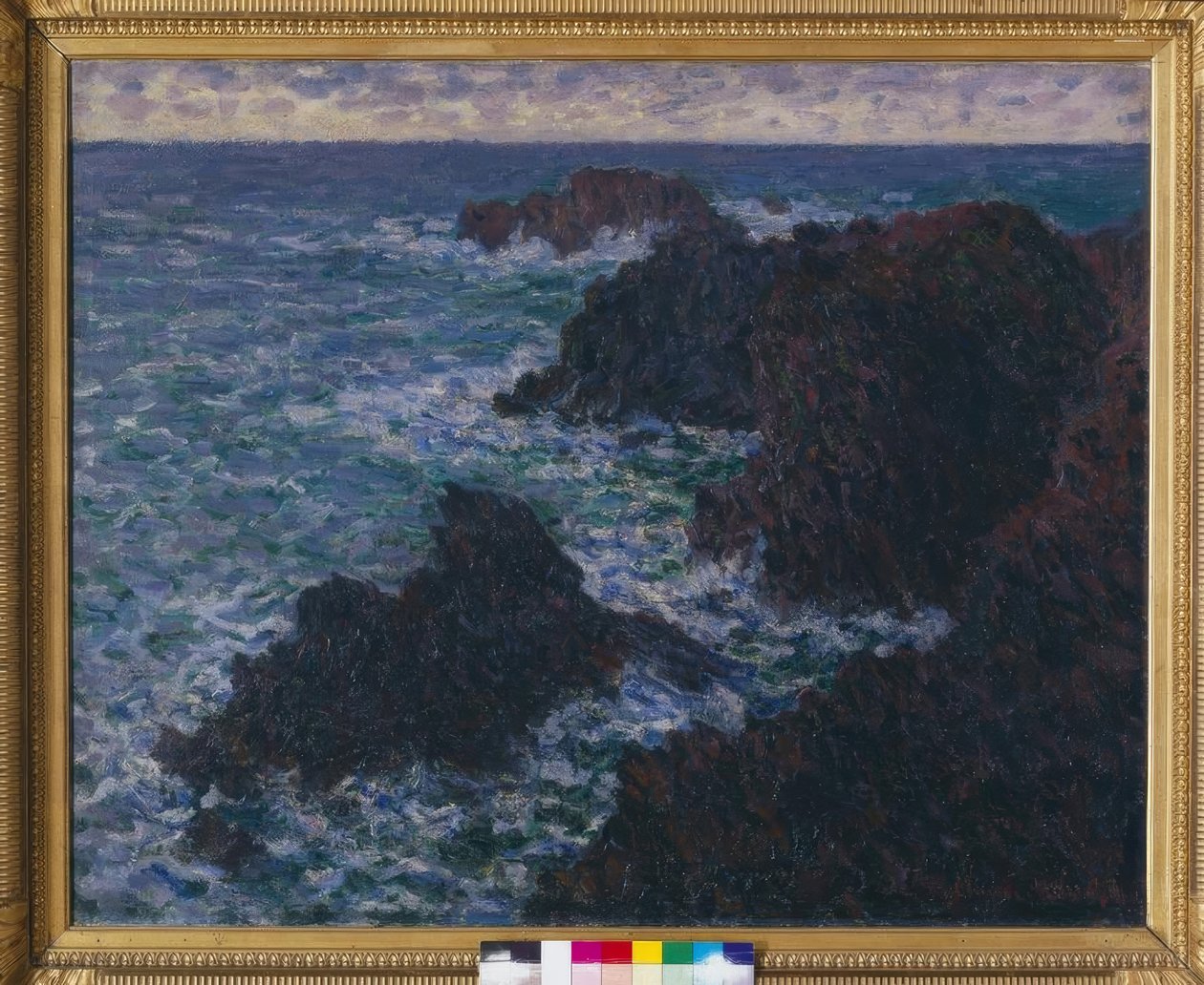 Skály Belle-Ile; divoké pobřeží od Claude Monet