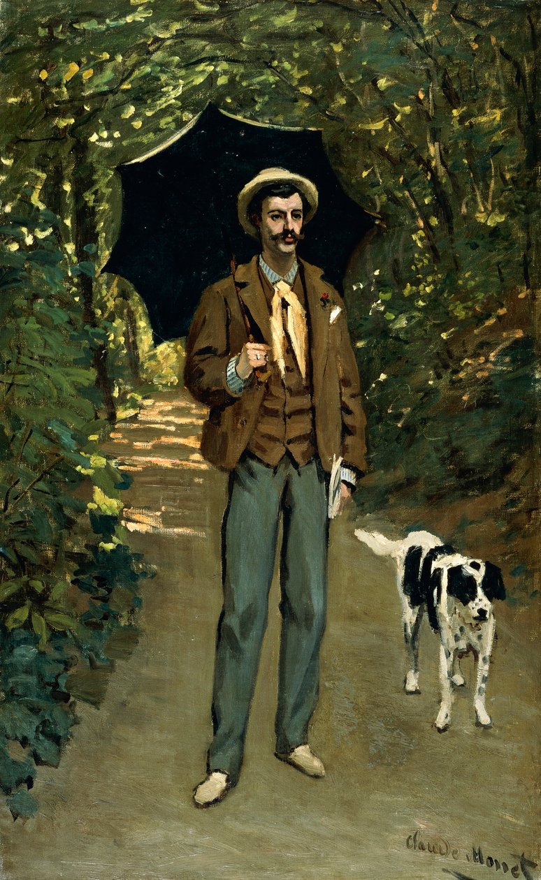 Muž s deštníkem, asi 1868-69 od Claude Monet