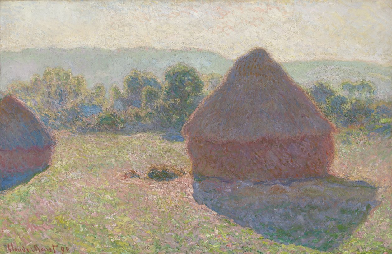 Hromady sena, poledne od Claude Monet