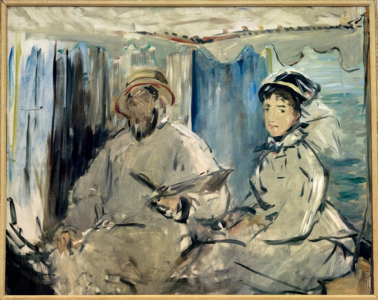 Monet maluje ve svém ateliéru od Claude Monet