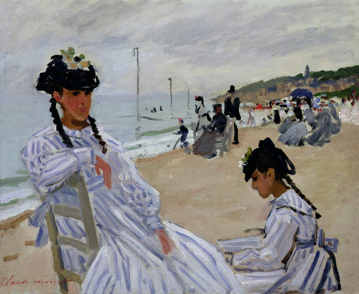 Na pláži v Trouville, 1870-71 od Claude Monet