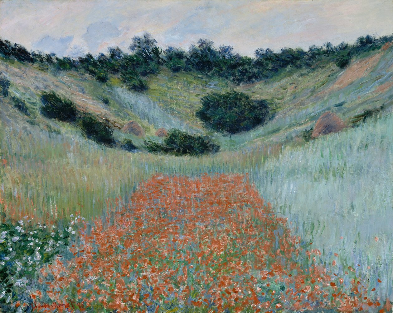 Makové pole v prohlubni poblíž Giverny od Claude Monet