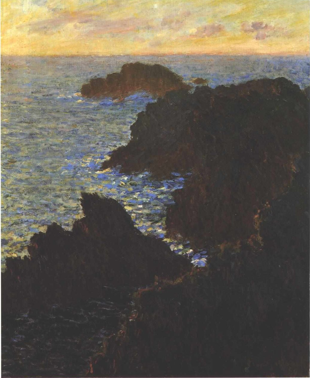 Skály na Belle-Isle, Port-Domois od Claude Monet