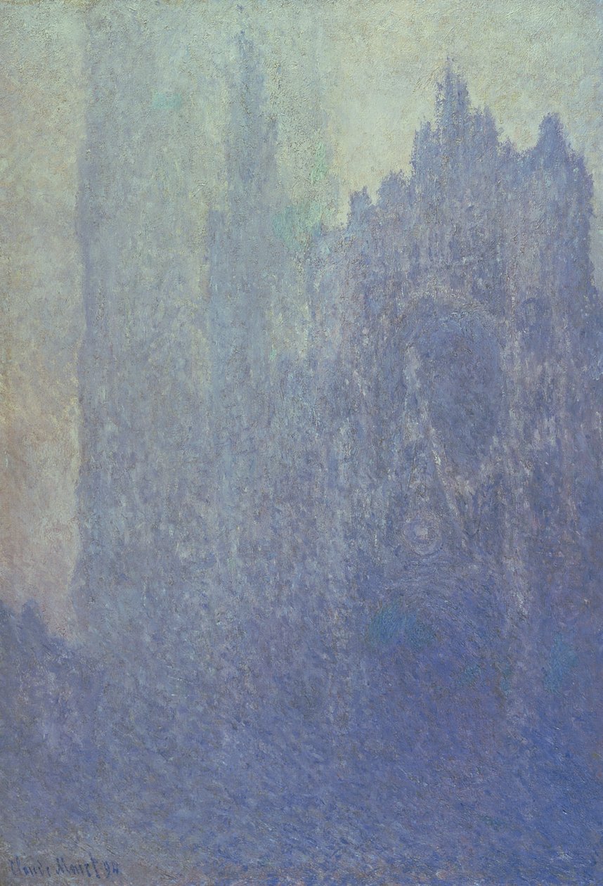 Katedrála v Rouenu, mlhavé počasí, 1894 od Claude Monet