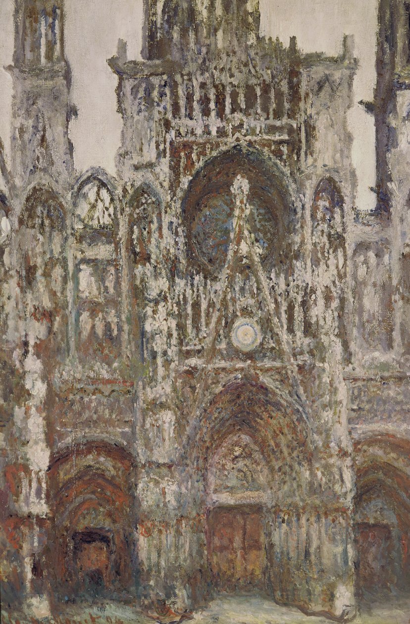 Katedrála v Rouen, večer, harmonie v hnědé barvě, 1894 od Claude Monet