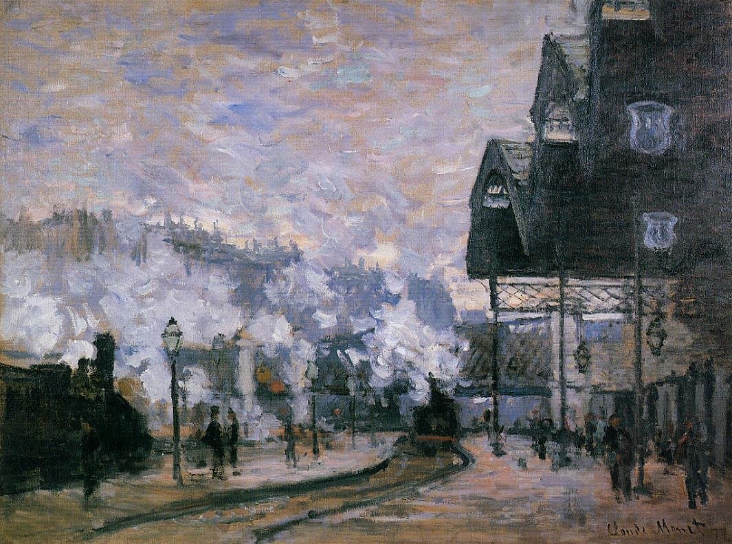 Stanice Saint-Lazare, přístřešky zboží v západním regionu od Claude Monet
