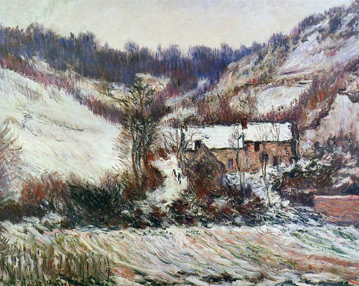Sníh u Falaise, Normandie, c.1885-86 od Claude Monet