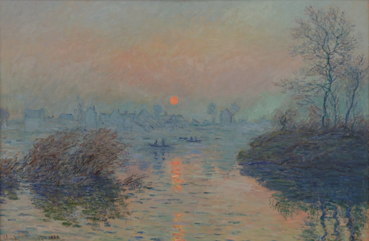 Západ slunce na Seině v Lavacourt, zimní efekt od Claude Monet