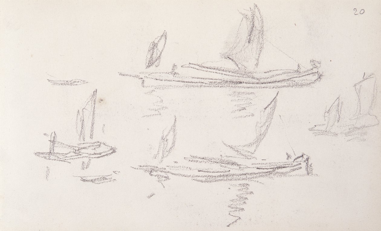 Studie pro sérii London, Lodě na Temži od Claude Monet