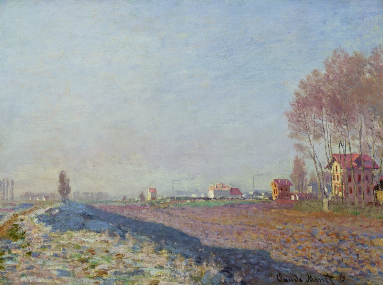 The Plain of Colombes, White Frost, 1873 od Claude Monet