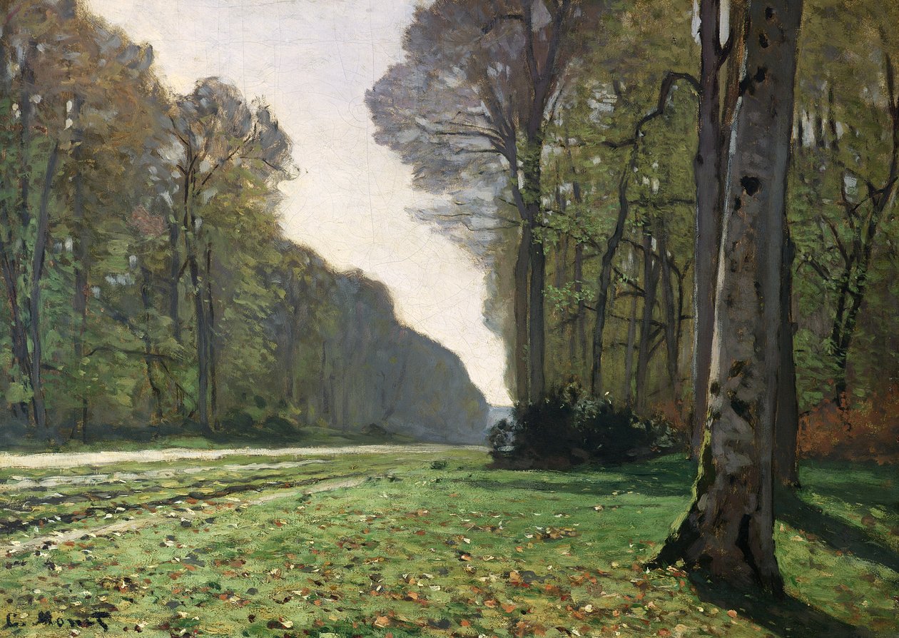 Cesta do Bas-Breau, Fontainebleau (Le Pave de Chailly), kolem roku 1865 od Claude Monet