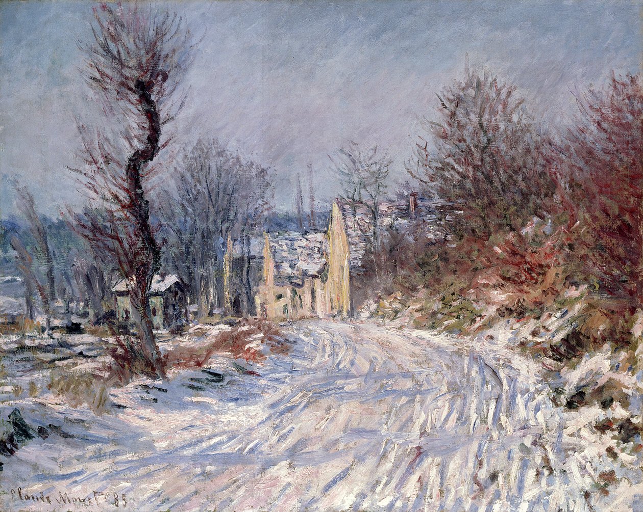 Cesta do Giverny, zima 1885 od Claude Monet