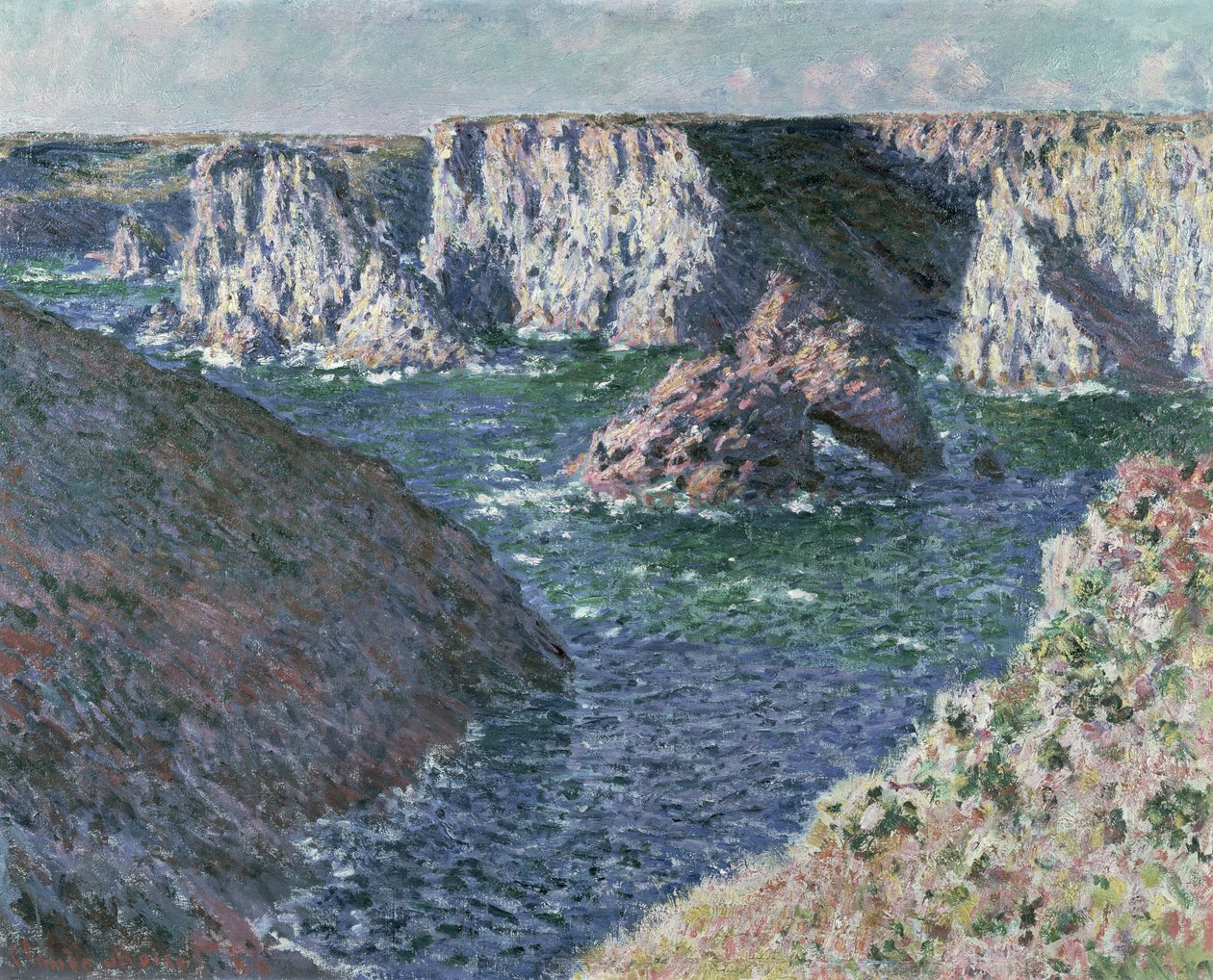 Skály Belle Ile, 1886 od Claude Monet