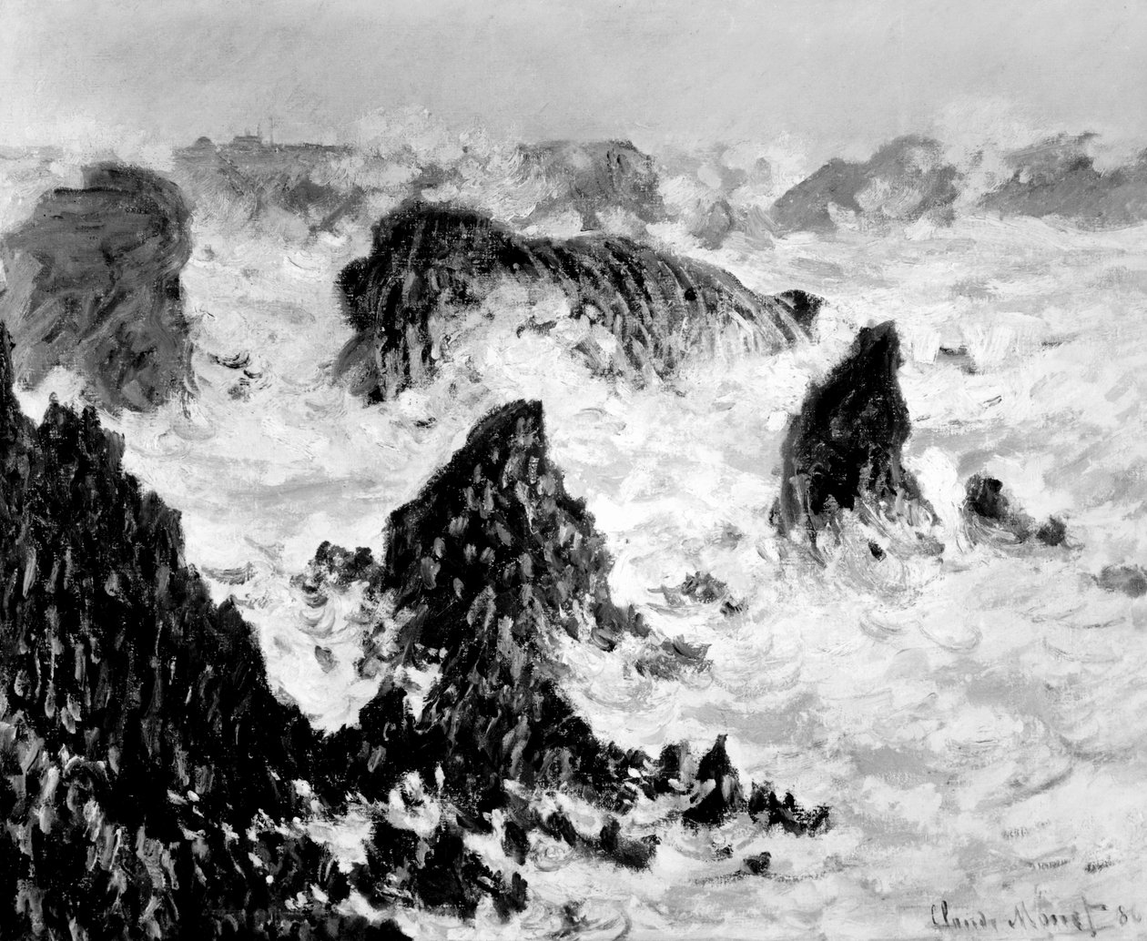 Skály Belle-Ile, 1886 od Claude Monet
