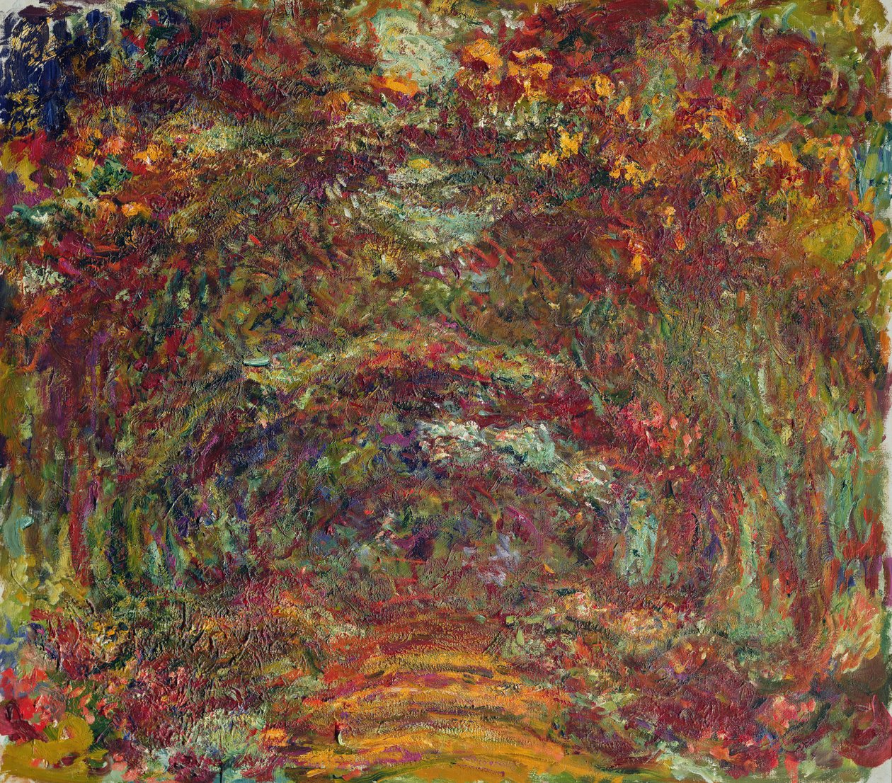 Cesta růží, Giverny, 1920-22 od Claude Monet