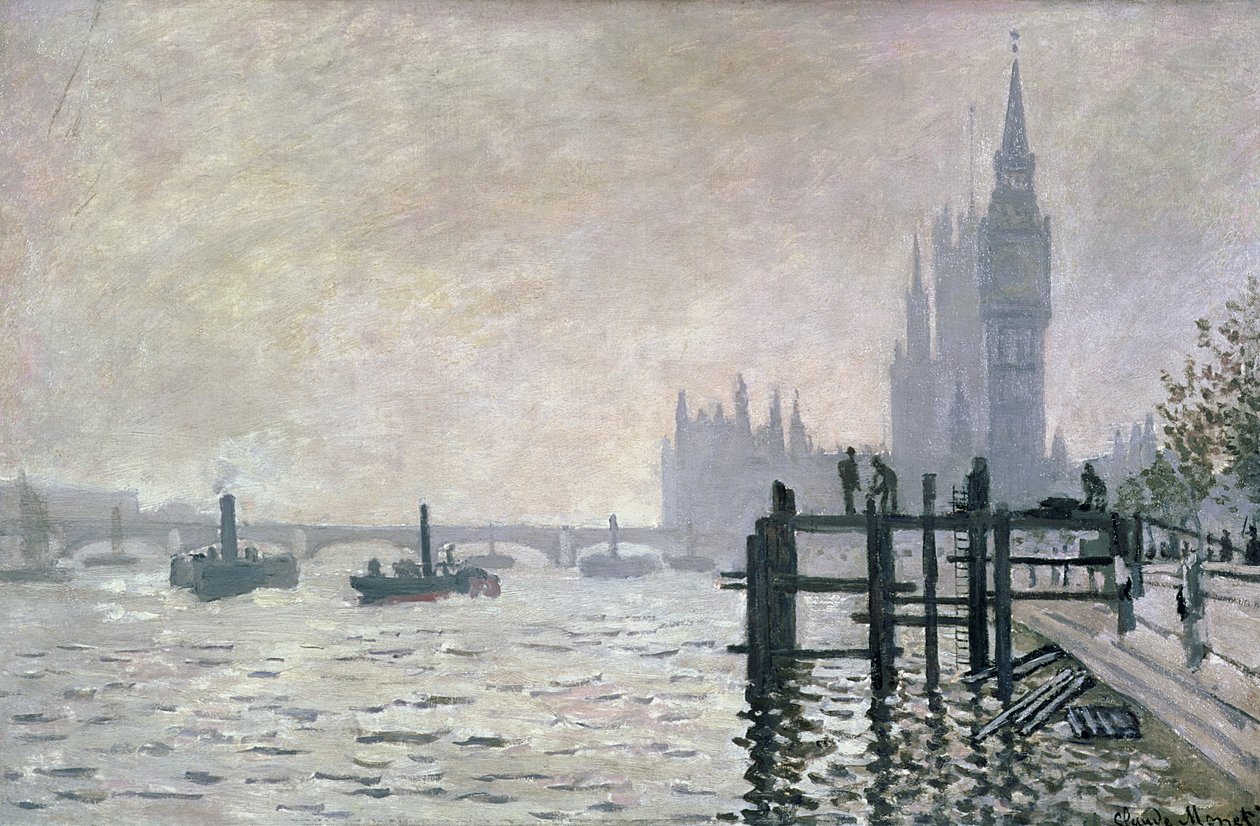 Temže pod Westminsterem, 1871 od Claude Monet