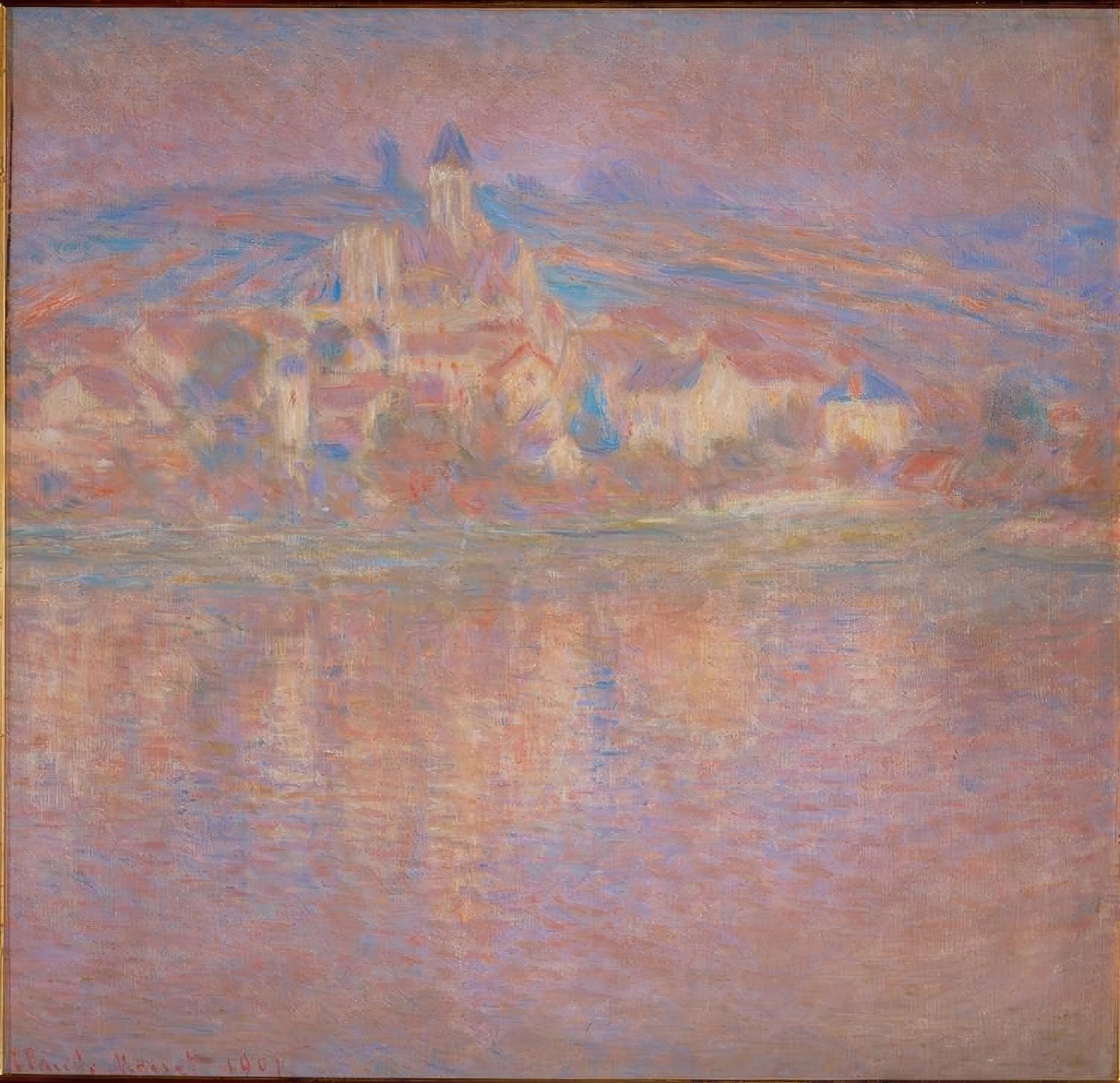 Vetheuil, zapadající slunce od Claude Monet