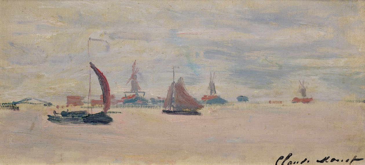 Pohled na Voorzaan, 1871 od Claude Monet