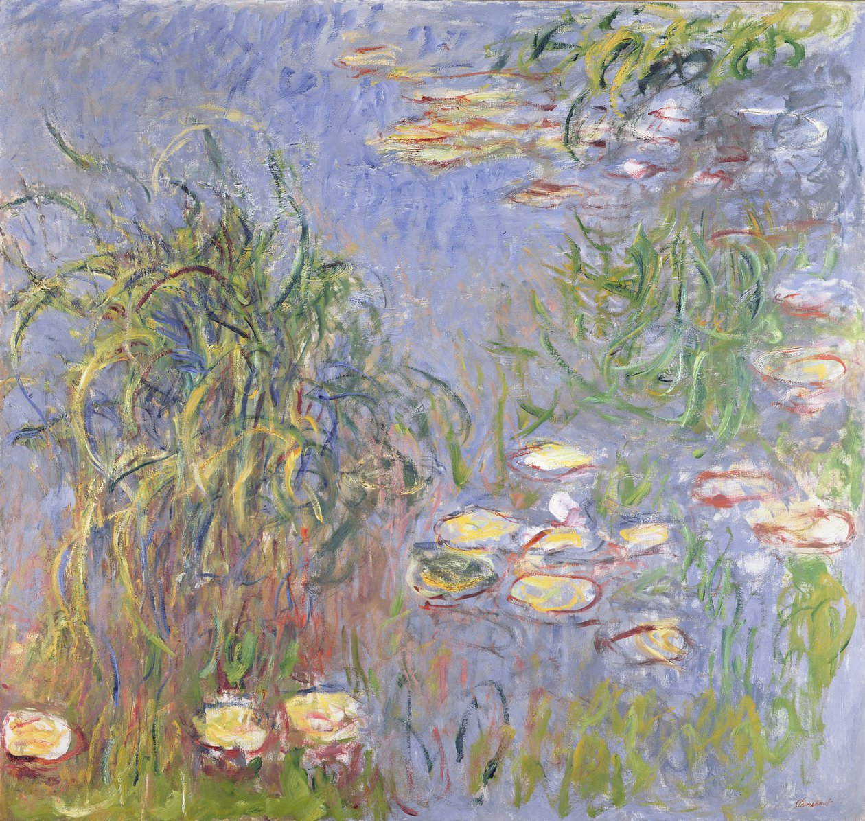 Lekníny, Shluk trávy, 1914-17 od Claude Monet