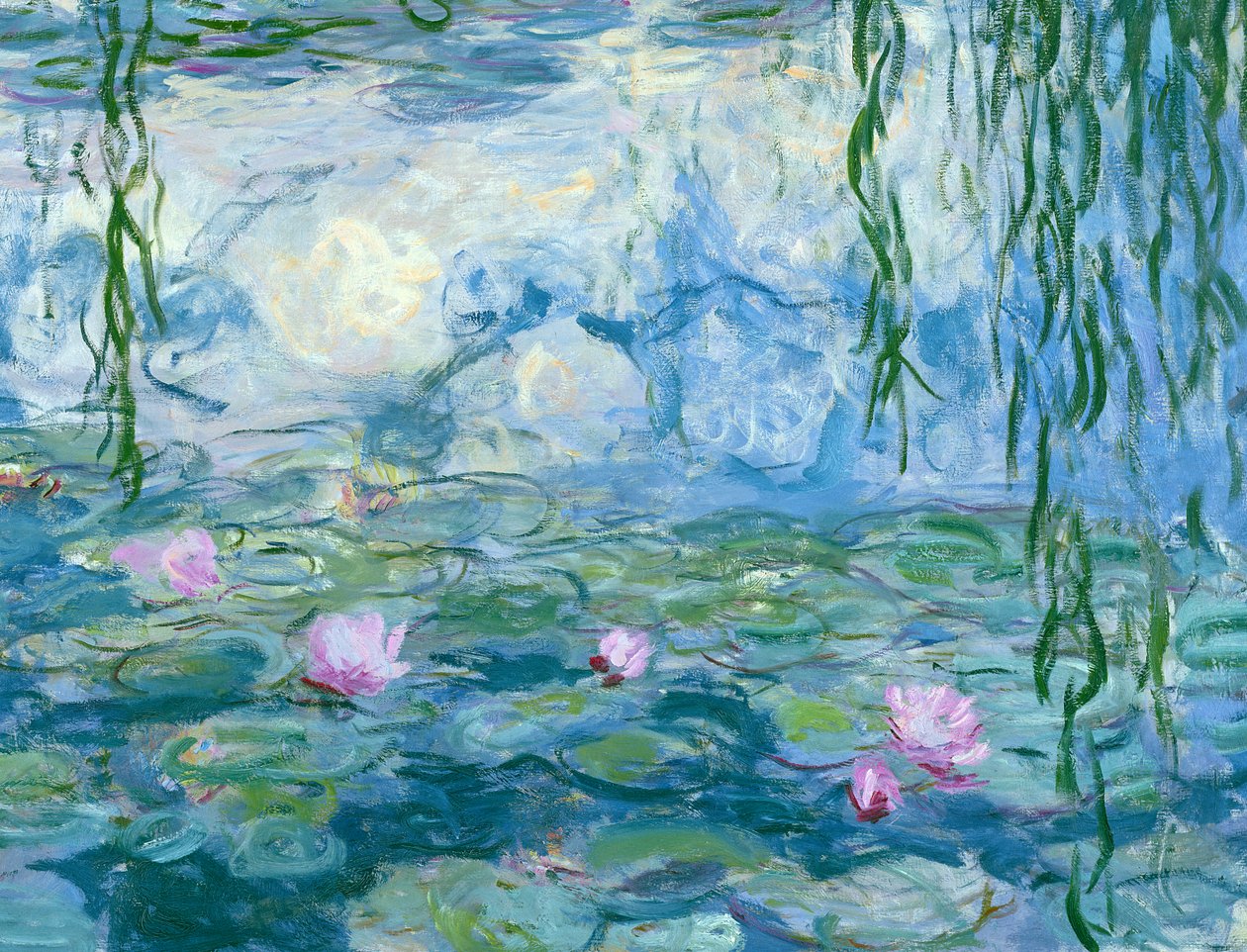 Lekníny, 1916-19 olej na plátně detail 161015 od Claude Monet