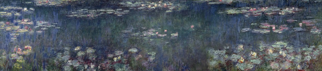Waterlilies: Green Reflections, 1914-18 (levá a pravá část) od Claude Monet