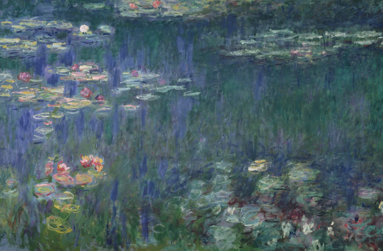 Lekníny: Green Reflections, 1914-18 (levá část) (viz také 56001 a 56004) od Claude Monet