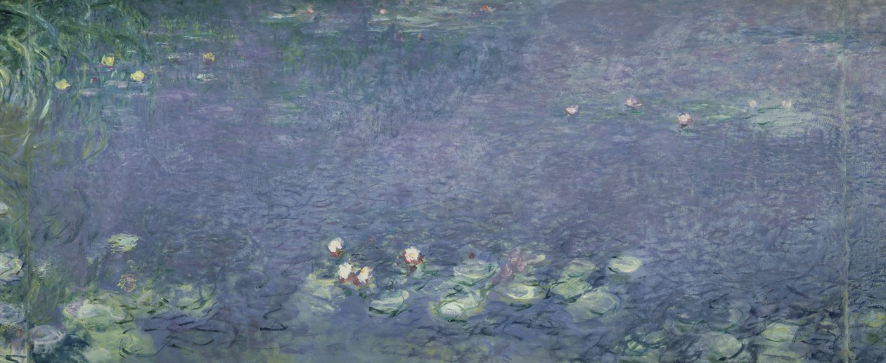 Lekníny: Ráno, 1914-18 (uprostřed levá část) od Claude Monet