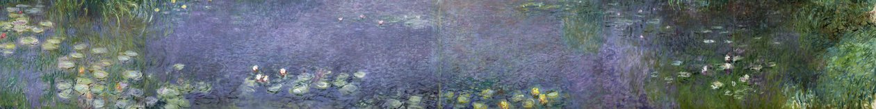 Lekníny: Ráno, 1914-18 (vlevo, vlevo uprostřed, vpravo uprostřed a vpravo) od Claude Monet