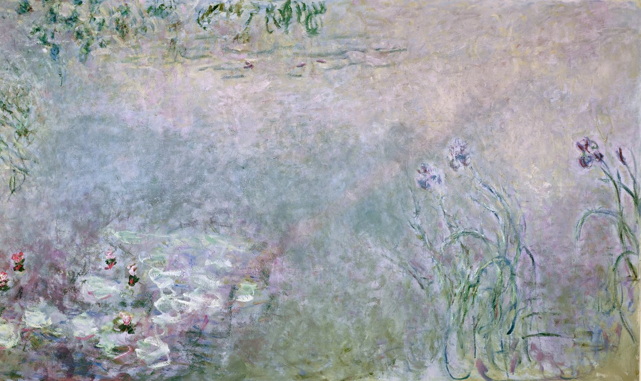 Detail horní části leknínů, olej na plátně c.1910 od Claude Monet
