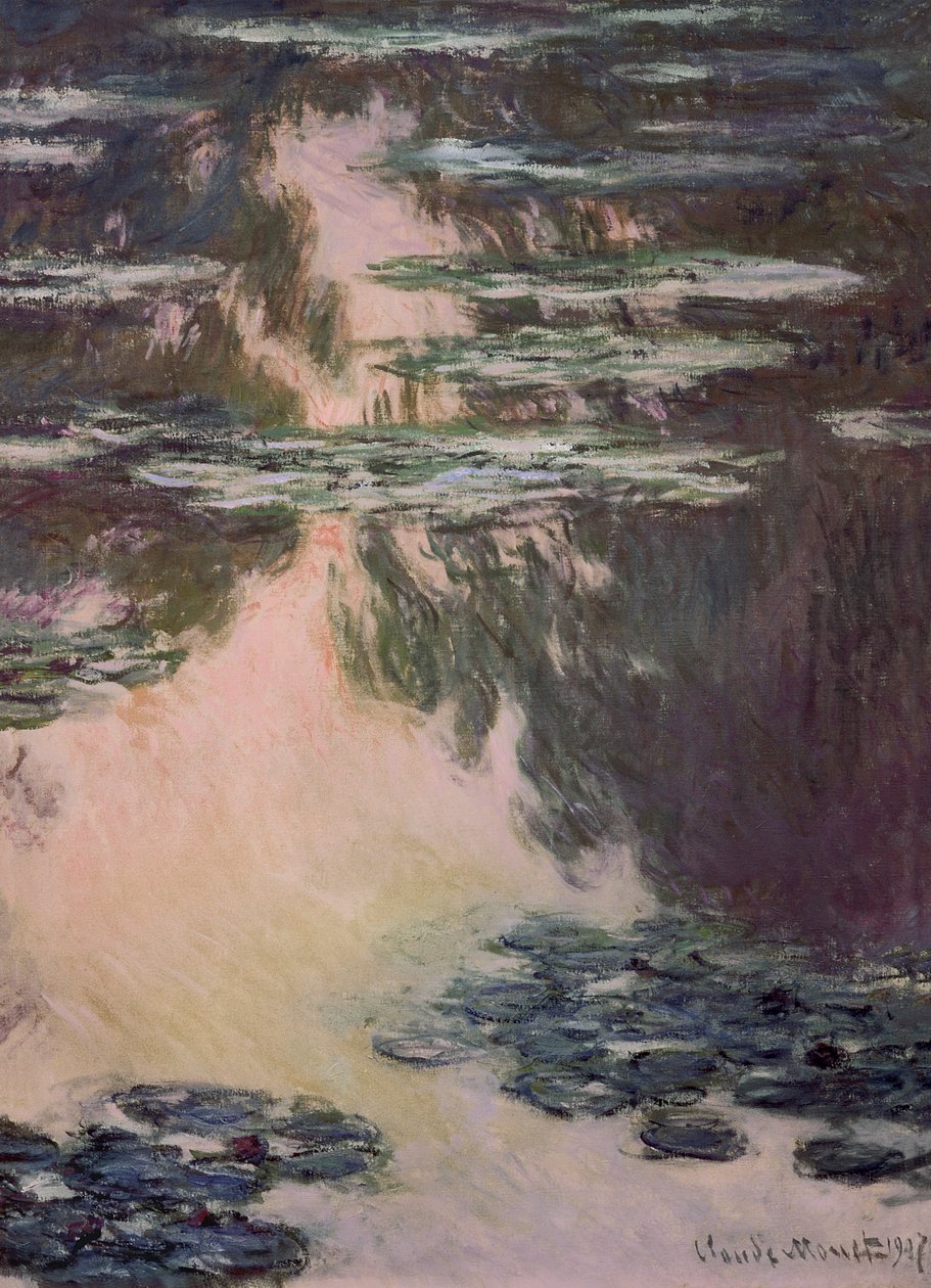 Lekníny se smutečními vrbami, 1907 od Claude Monet