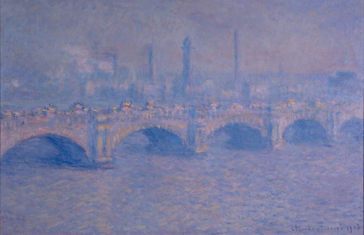 Waterloo Bridge, sluneční efekt od Claude Monet