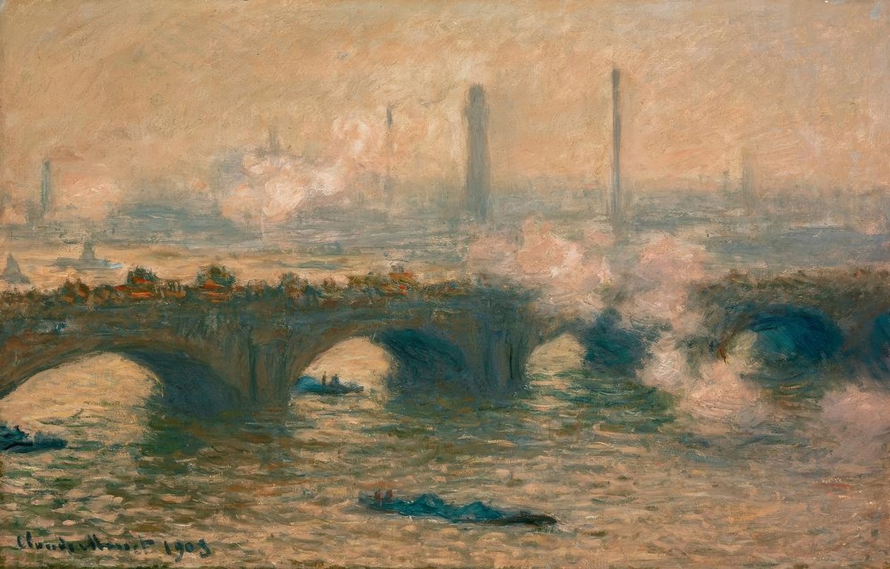 Waterloo Bridge, Temps gris od Claude Monet