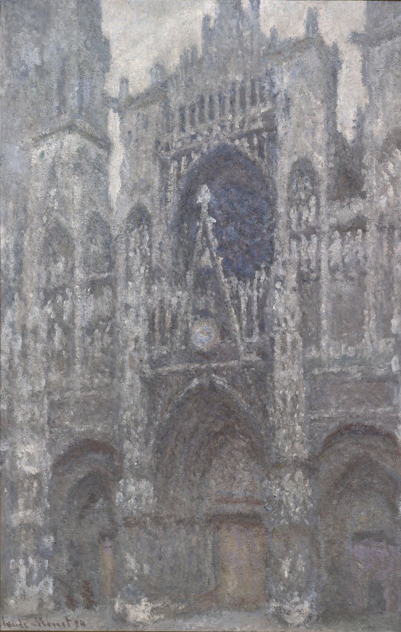 nFrench: Katedrála v Rouenu. Portál, šedý čas Katedrála v Rouenu. Portál, Šedé počasí od Claude Monet