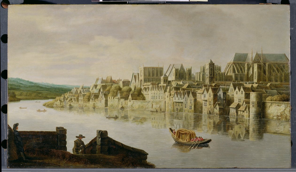 Temže ve Westminster Stairs, kolem roku 1630 od Claude de Jongh