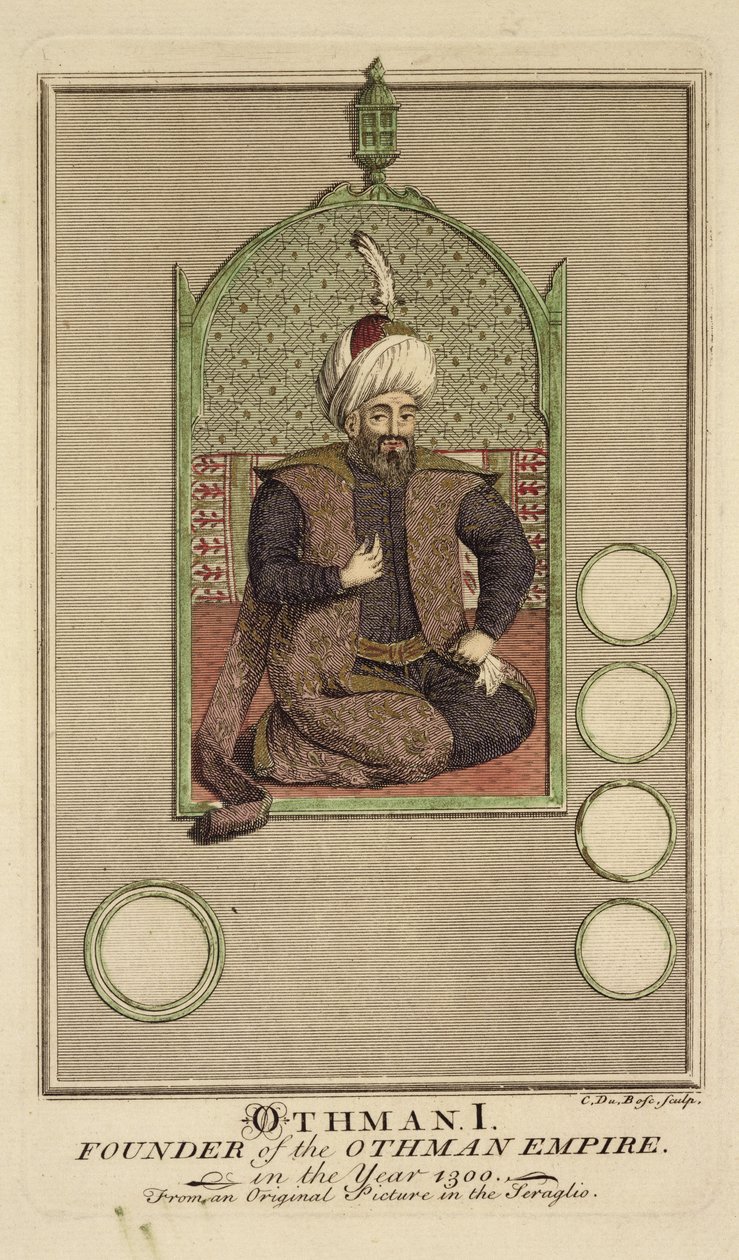 Osman I (1259-1326), zakladatel Osmanské říše v roce 1300, z původního obrazu v seragliu od Claude du Bose