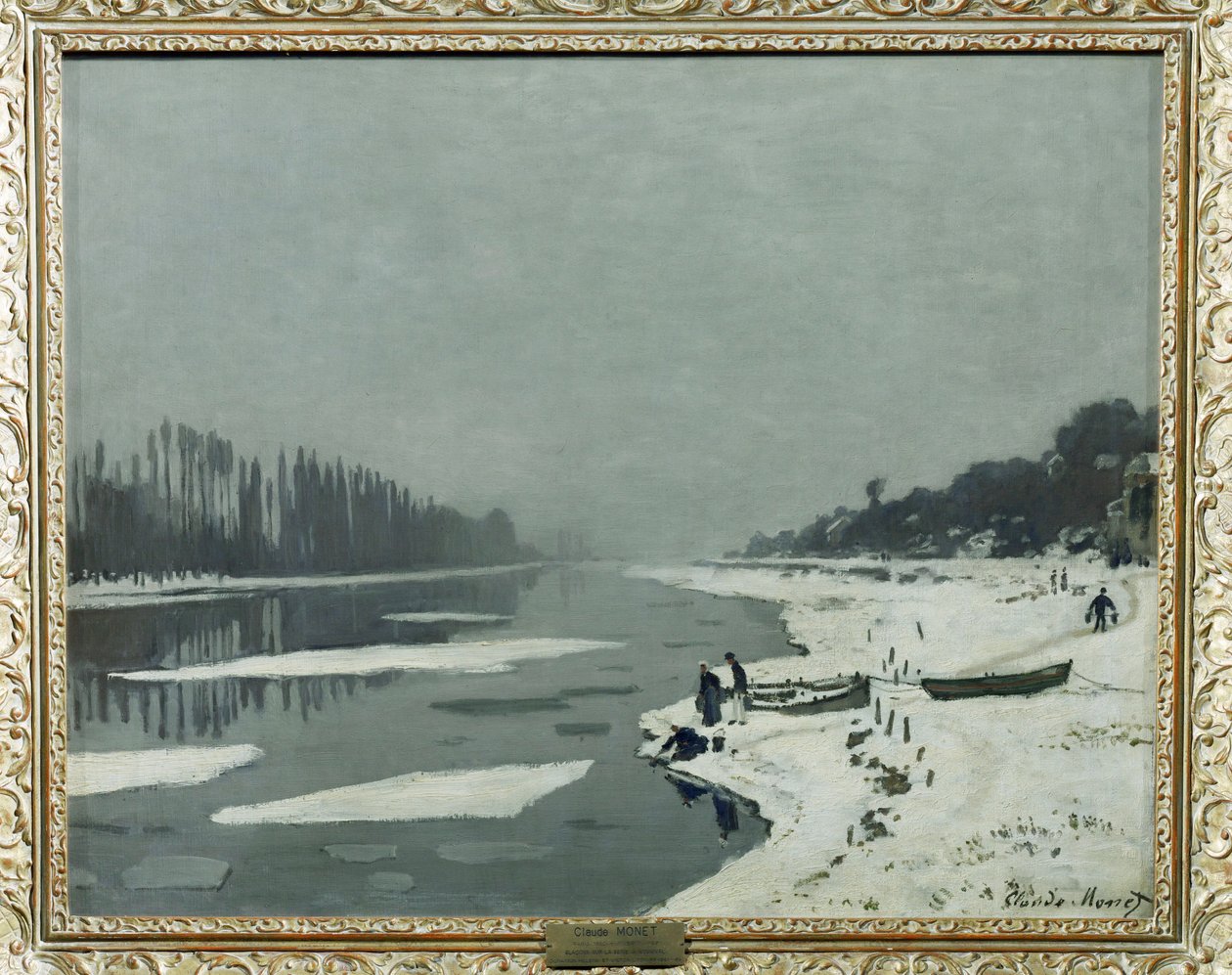 Ledovce na Seině v Bougivalu... od Claude (follower of) Monet