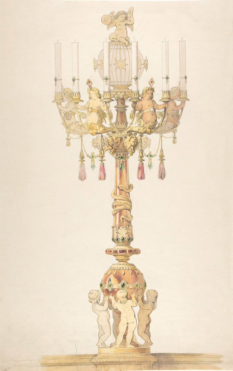 Design for a Candelabra, 1810-38. od Claude Aimé Chenavard