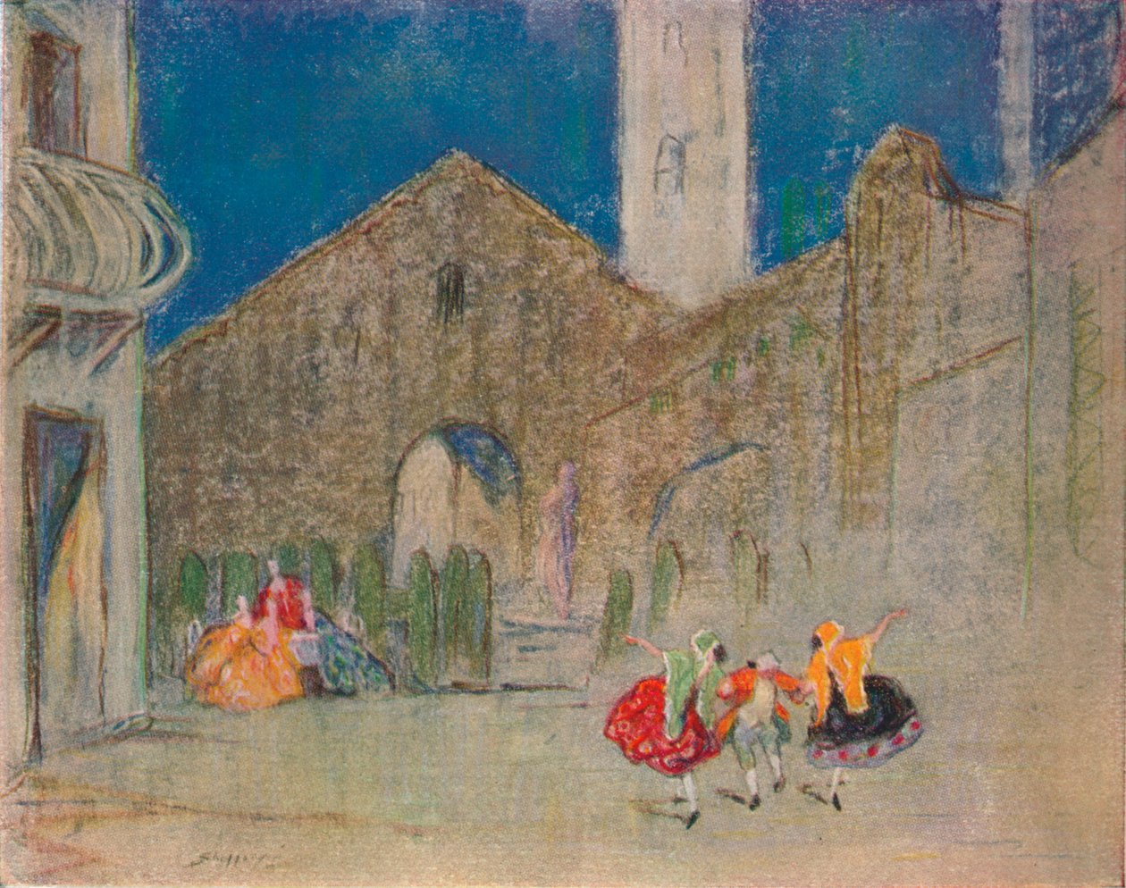 Scéna z ruského baletu: Dobrodružné dámy, c1900 od Claude Allin Shepperson