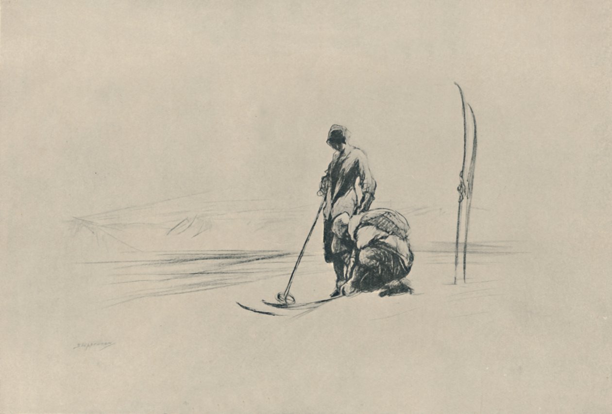 Běžci na lyžích, 1919 od Claude Allin Shepperson